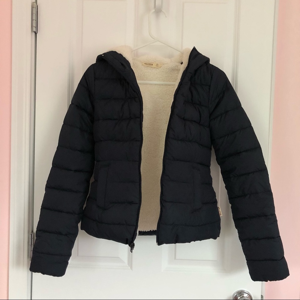 Hollister Navy Puffer Coat